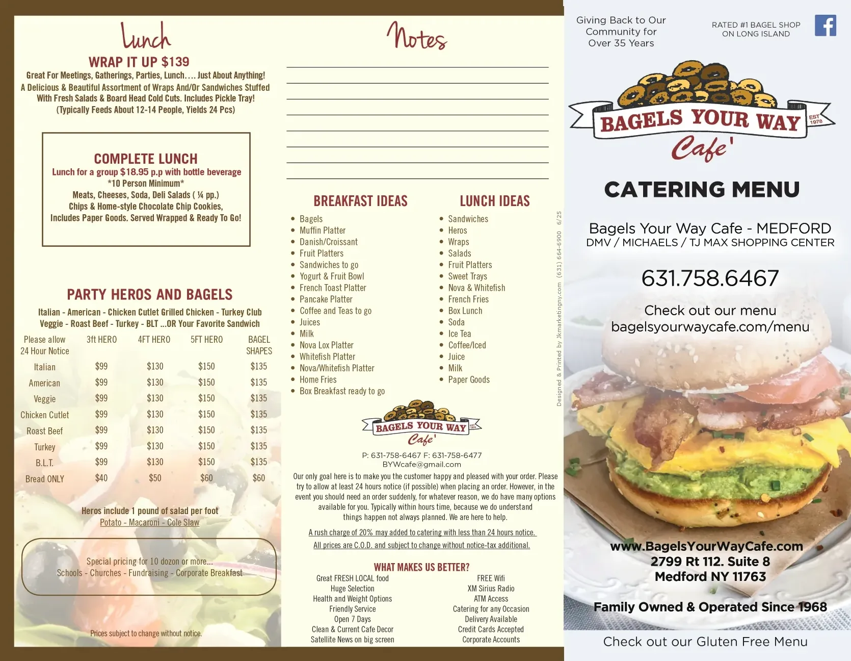 Catering menu page 1