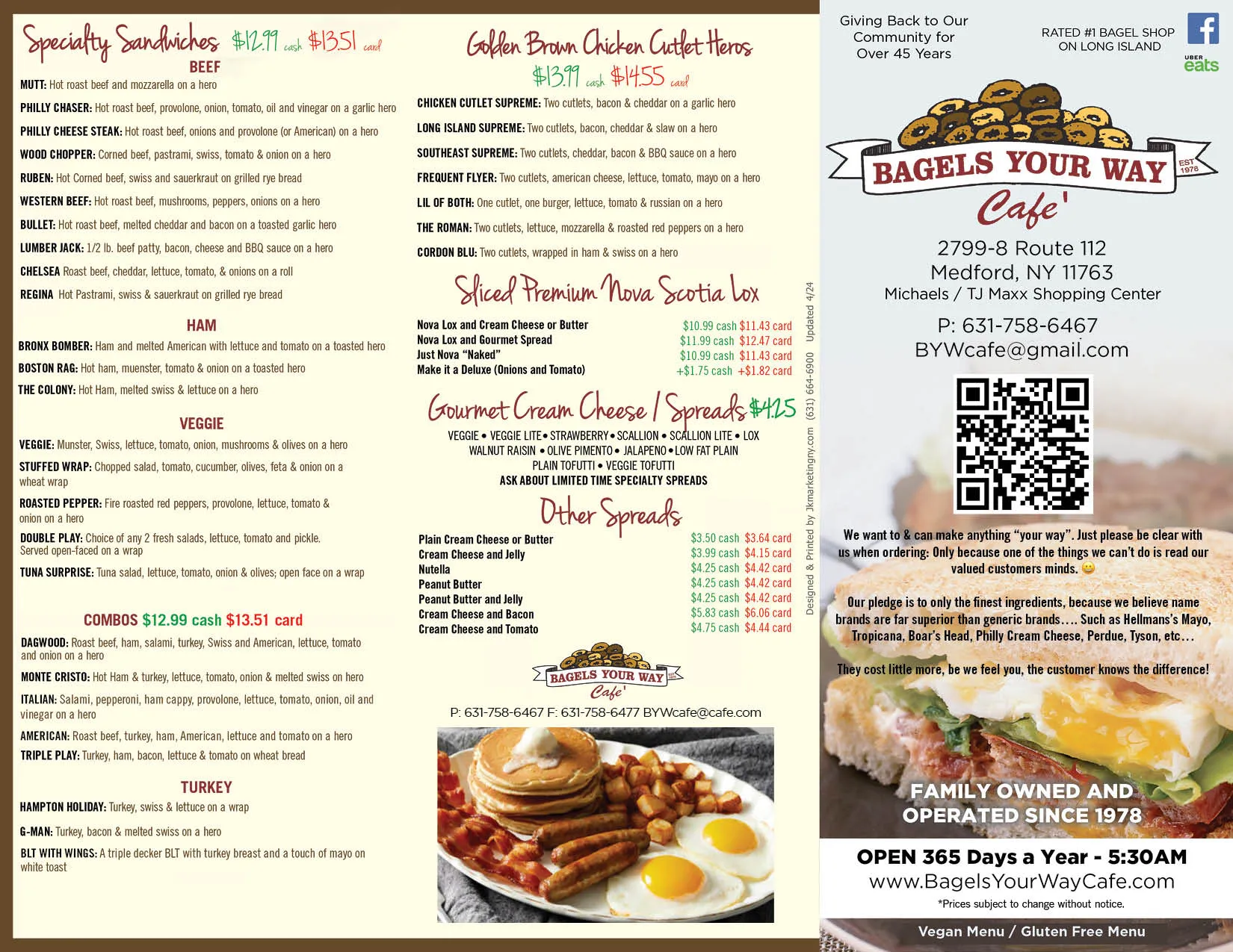 Takeout menu page 1